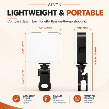 ALVON LED Influencer Light – Clip-On & Rechargeable
